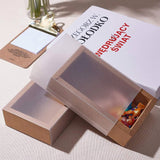 Kraft Paper Jewelry Boxes, with PVC, BurlyWood, Unfold: 37.1~37.2x30x0.05cm, fold: 17x10x4cm, inner size: 15x8x4cm