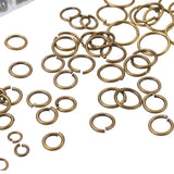 Mixed Sizes Diameter 4-10mm Brass Jump Rings Open Jump Rings Antique Bronze in Jewelry Making Supplies 1 Box