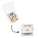Brass Capsule Lace Lock Buckles, DIY Sneaker Kits Metal Shoelaces lock Accessories, with Bead Container, Mixed Color, 18x8mm, Hole: 3mm, 30sets/box