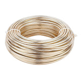 Round Aluminum Wire, for Jewelry Making, Champagne Gold, 9 Gauge, 3mm, about 82.02 Feet(25m)/500g