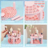 Plastic Cosmetic Brush Storage Stands, for Makeup Brush Holder, Column, Pink, 14.3x9.3cm
