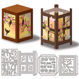 Sakura Lantern Carbon Steel Cutting Dies Stencils, for DIY Scrapbooking, Photo Album, Decorative Embossing Paper Card, 118~153x94~120x0.8mm, 4pcs/set