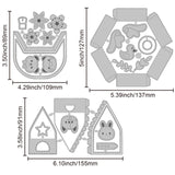 Animal Hat Carbon Steel Cutting Dies Stencils, for DIY Scrapbooking, Photo Album, Decorative Embossing Paper Card, 91~127x89~155x0.8mm, 3pcs/set