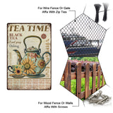Vintage Metal Tin Sign, Iron Wall Decor for Bars, Restaurants, Cafe Pubs, Rectangle, Afternoon Tea, 300x200x0.5mm