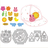 Animal Hat Carbon Steel Cutting Dies Stencils, for DIY Scrapbooking, Photo Album, Decorative Embossing Paper Card, 91~127x89~155x0.8mm, 3pcs/set