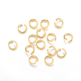 304 Stainless Steel Open Jump Rings, Real 18k Gold Plated, 20 Gauge, 5x0.8mm, 1000pc/Set