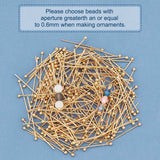 304 Stainless Steel Head Pins, Ball Head Pins , Real 18k Gold Plated, 25x0.6mm, 22 Gauge, Head: 1.8mm, 1000pc/Set