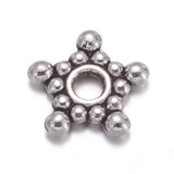 Tibetan Style Spacer Beads, Lead Free & Cadmium Free, Star, Antique Silver, about 8.8 wide, 2.2mm thick, Hole: 2mm, 2000pc/Set