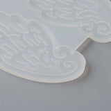 DIY Wing Silicone Molds, Resin Casting Molds, For UV Resin, Epoxy Resin Jewelry Making, White, 87x80x3.5mm, Inner Size: about 84x34mm