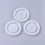 DIY Silicone Molds, Resin Casting Molds, For UV Resin, Epoxy Resin Jewelry Pendants Making, Flat Round, White, 70x10mm, Hole: 2.8mm, Inner Size: 60x8mm