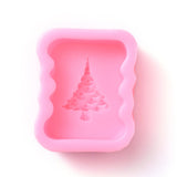 10 pc Christmas Tree Soap Shape DIY Food Grade Silicone Molds, Fondant Molds, For DIY Cake Decoration, Chocolate, Candy, Random Single Color or Random Mixed Color, 82x68x30mm