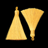 Polyester Tassel Big Pendants Decoration, Gold, 80~90x8.5~9mm, Hole: 4x6mm, 20pc/Set