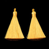 Polyester Tassel Big Pendants Decoration, Gold, 80~90x8.5~9mm, Hole: 4x6mm, 20pc/Set