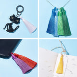 Polyester Tassel Big Pendants Decoration, Mixed Color, 80~90x8.5~9mm, Hole: 4x6mm, 20pcs/Set