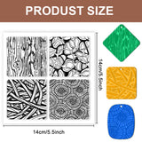 Silicone Clay Texture Mat, Clay Modeling Pattern Pad, Mixed Shapes, 140x140x3mm