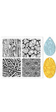 Silicone Clay Texture Mat, Clay Modeling Pattern Pad, Mixed Shapes, 140x140x3mm