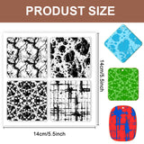 Silicone Clay Texture Mat, Clay Modeling Pattern Pad, Mixed Shapes, 140x140x3mm