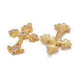 Alloy Rhinestone Cross Big Pendants, Lead Free & Cadmium Free & Nickel Free, Golden, 75x50x7mm, Hole: 3.5mm, 5pc/Set