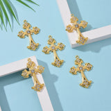 Alloy Rhinestone Cross Big Pendants, Lead Free & Cadmium Free & Nickel Free, Golden, 75x50x7mm, Hole: 3.5mm, 5pc/Set