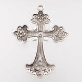 Alloy Rhinestone Cross Big Gothic Pendants, Lead Free & Cadmium Free & Nickel Free, Antique Silver, 75x50x7mm, Hole: 3.5mm, 5pcs/Set