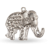 Tibetan Style Alloy Rhinestone Big Pendants, Cadmium Free & Lead Free, Elephant, Antique Silver, Colorful, 43x51x5.5mm, Hole: 3.5mm, 2pc/Set