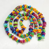 Natural Shell Beads Strands, Dyed, Amorphous, Mixed Color, 5~29x4~9x1~5mm, hole: 1mm, 130~170pcs/strand, 30 inch, 10Strand/Set