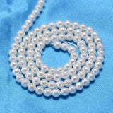 Round Shell Pearl Bead Strands, White, 2.5mm, Hole: 0.5mm, about 169pcs/strand, 15.74 inch, 5Strand/Set