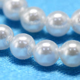 Round Shell Pearl Bead Strands, White, 2.5mm, Hole: 0.5mm, about 169pcs/strand, 15.74 inch, 5Strand/Set