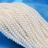 Round Shell Pearl Bead Strands, White, 2.5mm, Hole: 0.5mm, about 169pcs/strand, 15.74 inch, 5Strand/Set