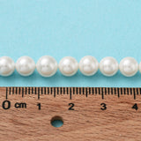 Shell Pearl Bead Strands, Loose Beads for Jewelry Making, Grade A, Round, Floral White, 6mm, Hole: 0.8mm, about 62pcs/strand, 16 inch, 5Strand/Set