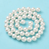 Shell Pearl Bead Strands, Loose Beads for Jewelry Making, Grade A, Round, Floral White, 8mm, Hole: 1mm, about 47pcs/strand, 15.5 inch, 5Strand/Set