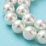 Shell Pearl Bead Strands, Loose Beads for Jewelry Making, Grade A, Round, Floral White, 8mm, Hole: 1mm, about 47pcs/strand, 15.5 inch, 5Strand/Set