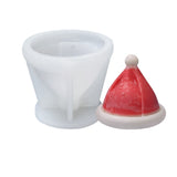 2 PCS 3D Christmas Hat DIY Candle Silicone Molds, For Scented Candle Making, White, 8.8x7.5cm, Inner Diameter: 8x7cm