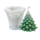 2PCS 3D Christmas Tree DIY Candle Silicone Molds, for Xmas Tree Scented Candle Making, White, 12.5x12.5x12.6cm, Inner Diameter: 11.7x11.5x11cm