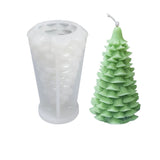 2 PCS 3D Christmas Tree DIY Candle Silicone Molds, for Xmas Tree Scented Candle Making, White, 9x15.2cm, Inner Diameter: 8.2x14cm