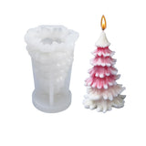 2PCS 3D Christmas Tree DIY Candle Silicone Molds, for Xmas Tree Scented Candle Making, White, 7x6.5x10.8cm, Inner Diameter: 6.1x10cm