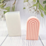 2PCS Half Oval DIY Candle Silicone Molds, Resin Casting Molds, For UV Resin, Epoxy Resin Jewelry Making, White, 7x5.3x13.3cm