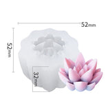 5PCS Succulent Plants Shape DIY Candle Silicone Molds, Resin Casting Molds, For UV Resin, Epoxy Resin Jewelry Making, White, 52x52x32mm