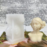 2PCS Girl DIY Candle Silicone Molds, Resin Casting Molds, For UV Resin, Epoxy Resin Jewelry Making, White, 10x7.5x7.1cm