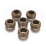 CCB Plastic Beads, Large Hole Beads, Flat Round, Antique Bronze, 24.5x13mm, Hole: 14.5mm, 10pc/Set