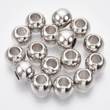 CCB Plastic European Beads, Large Hole Beads, Rondelle, Platinum, 11x9mm, Hole: 5.5mm, about 770pcs/500g