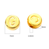 CCB Plastic Beads, Flat Round with Random Mixed Letters, Golden, 7x4mm, Hole: 1.4mm, about 100pcs/bag