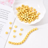 CCB Plastic Beads, Flat Round with Random Mixed Letters, Golden, 7x4mm, Hole: 1.4mm, about 100pcs/bag