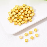 CCB Plastic Beads, Flat Round with Random Mixed Letters, Golden, 7x4mm, Hole: 1.4mm, about 100pcs/bag