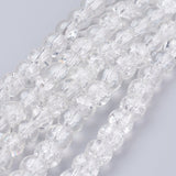 Spray Painted Crackle Glass Beads Strands, Round, Clear, 6mm, Hole: 1.3~1.6mm, about 133pcs/strand, 31.4 inch, 20Strand/Set