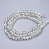 Spray Painted Crackle Glass Beads Strands, Round, Clear, 8mm, Hole: 1.3~1.6mm, about 100pcs/strand, 31.4 inch, 20Strand/Set