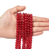 Spray Painted Crackle Glass Beads Strands, Round, Red, 8mm, Hole: 1.3~1.6mm, about 100pcs/strand, 31.4 inch, 20Strand/Set