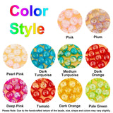 Spray Painted Transparent Crackle Glass Beads Strands, Round, Mixed Color, 8mm, Hole: 1.3mm, about 18~22pcs/compartment, 180~220pcs/box