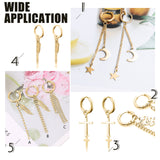 Iron Ends with Twist Chains, Cadmium Free & Lead Free, Golden, 50x3.5mm, Links: 5.5x3.5x0.5mm, 100Strands/Set