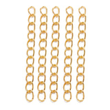 Iron Ends with Twist Chains, Cadmium Free & Lead Free, Golden, 50x3.5mm, Links: 5.5x3.5x0.5mm, 100Strands/Set